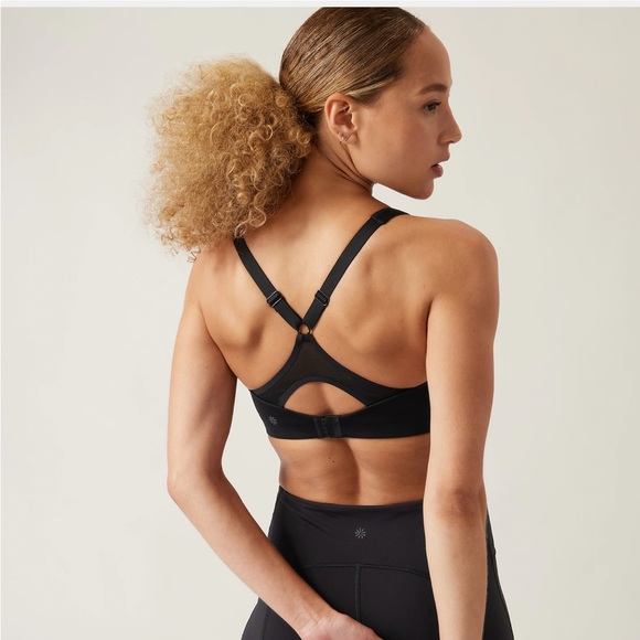 Athleta Other - ATHLETA advance front zip sports bra high impact black 34C